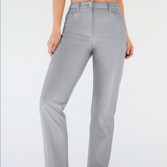 NWT Wilfred Melina Marble Grey Vegan Leather Pants, Size 16 - Picture 8 of 9